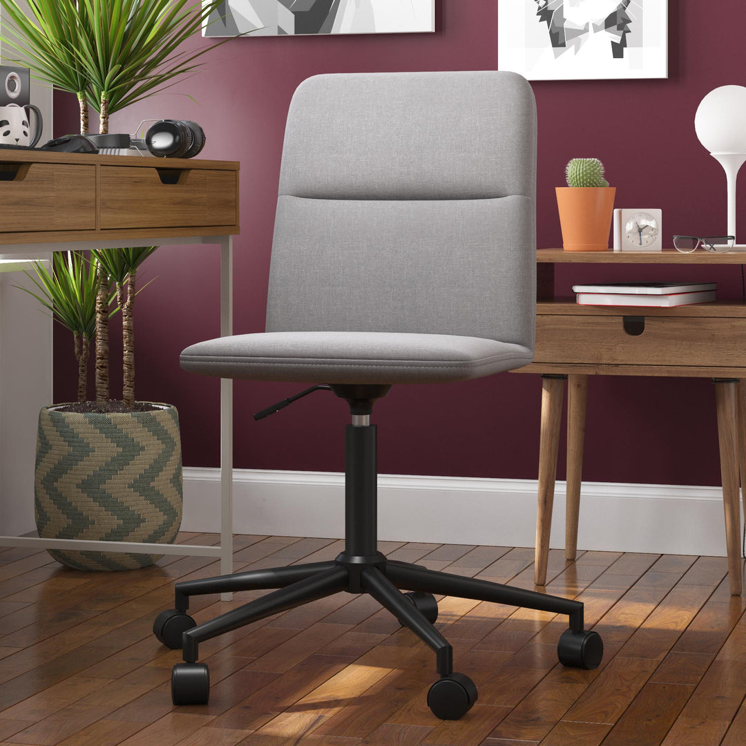 Olten Modern Office Desk Chair on Castors with Adjustable Height - Light Gray