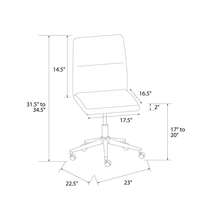 Olten Modern Office Desk Chair on Castors with Adjustable Height - Light Gray