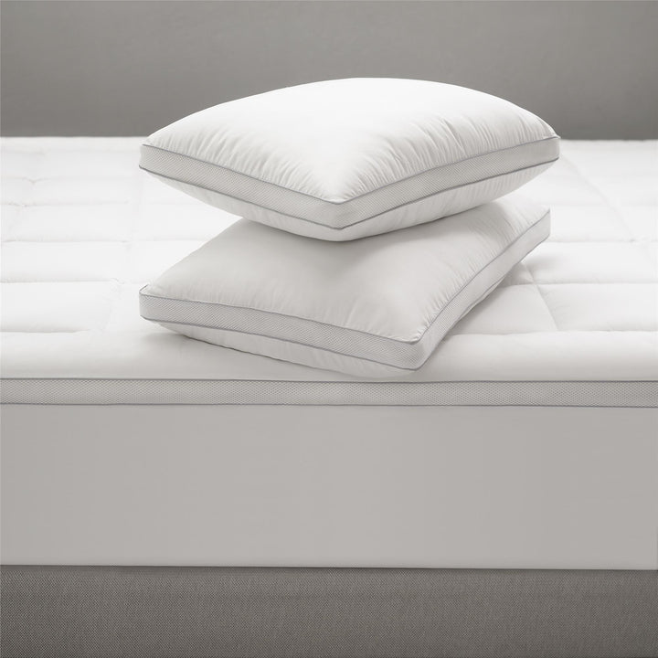 fiber blend cotton pillow - White - Standard
