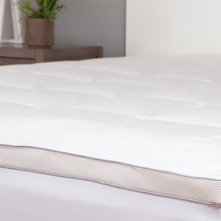 fiber blend mattress pad - White - Twin