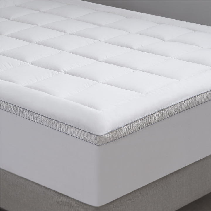 organic cotton mattress pad - White - Twin