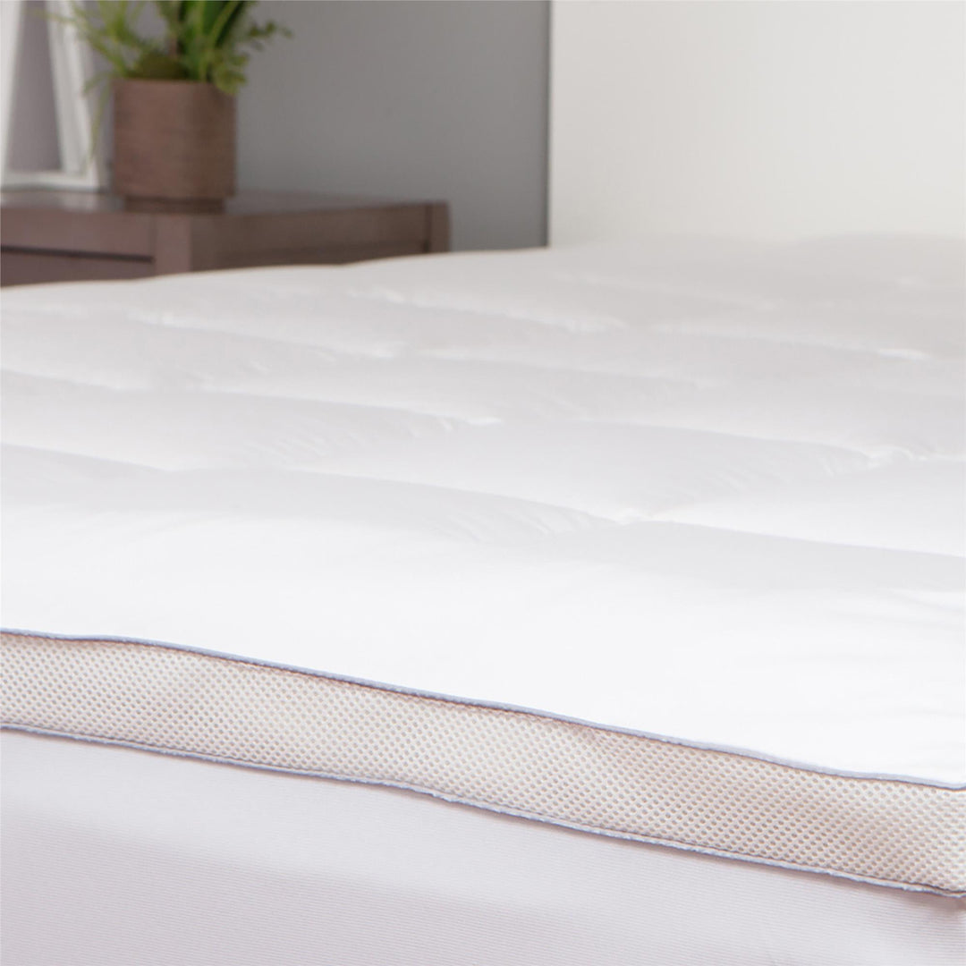 Powernap Novogratz Recharge Celliant Fiber Blend 100% Cotton Mattress Pad with Mesh Gusset - White - Full