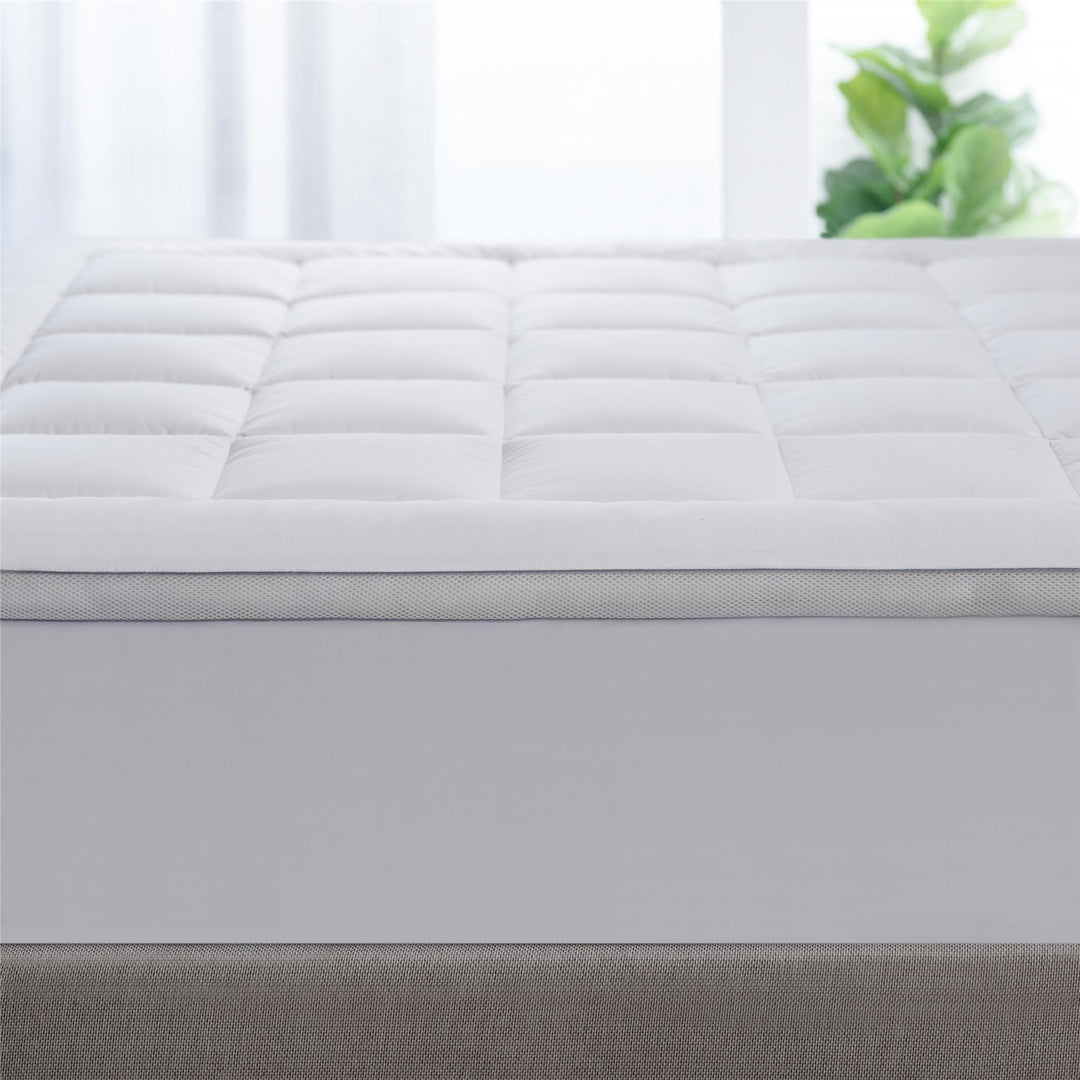 organic cotton mattress pad - White - Full