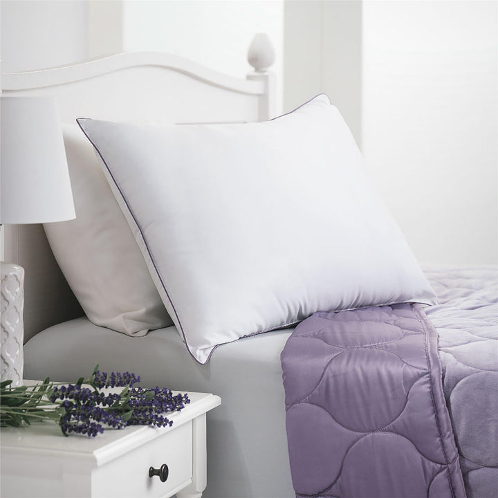Lavender-perfumed cotton bed cushion - White - King