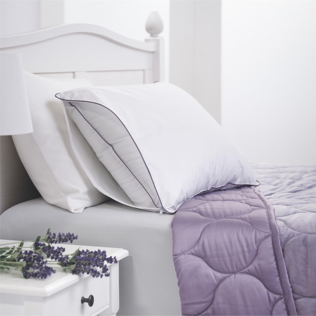 Lavender Scented Cotton Pillow Protector	 - White - King