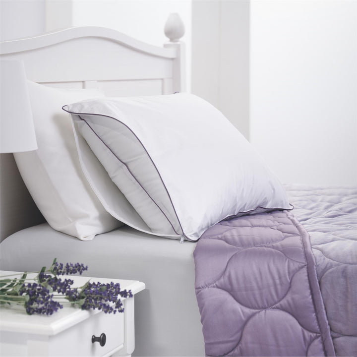 Lavender-perfumed cotton pillow protector	 - White - King