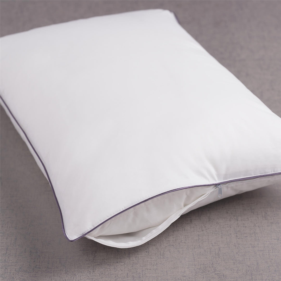 Pillow safeguard made of lavender-scented cotton - White - Standard