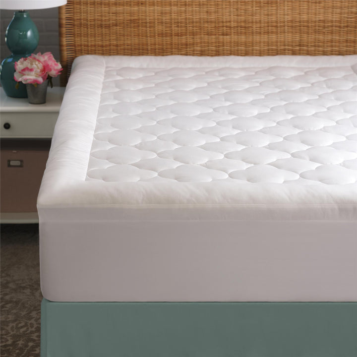 best mattress pad with gel fiber polyester - White - King