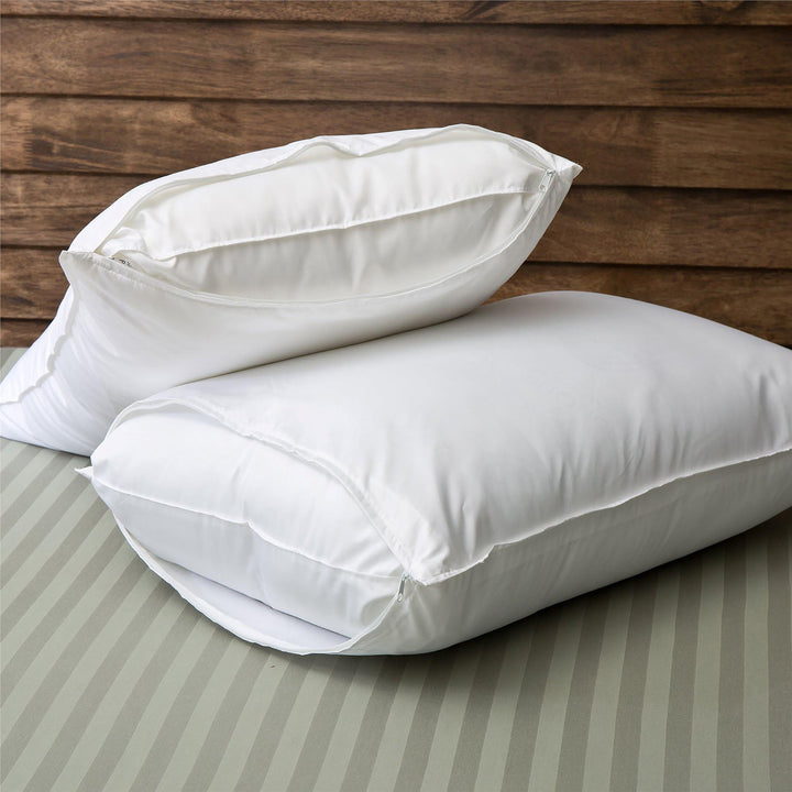 dust mite pillow protector - White - Standard