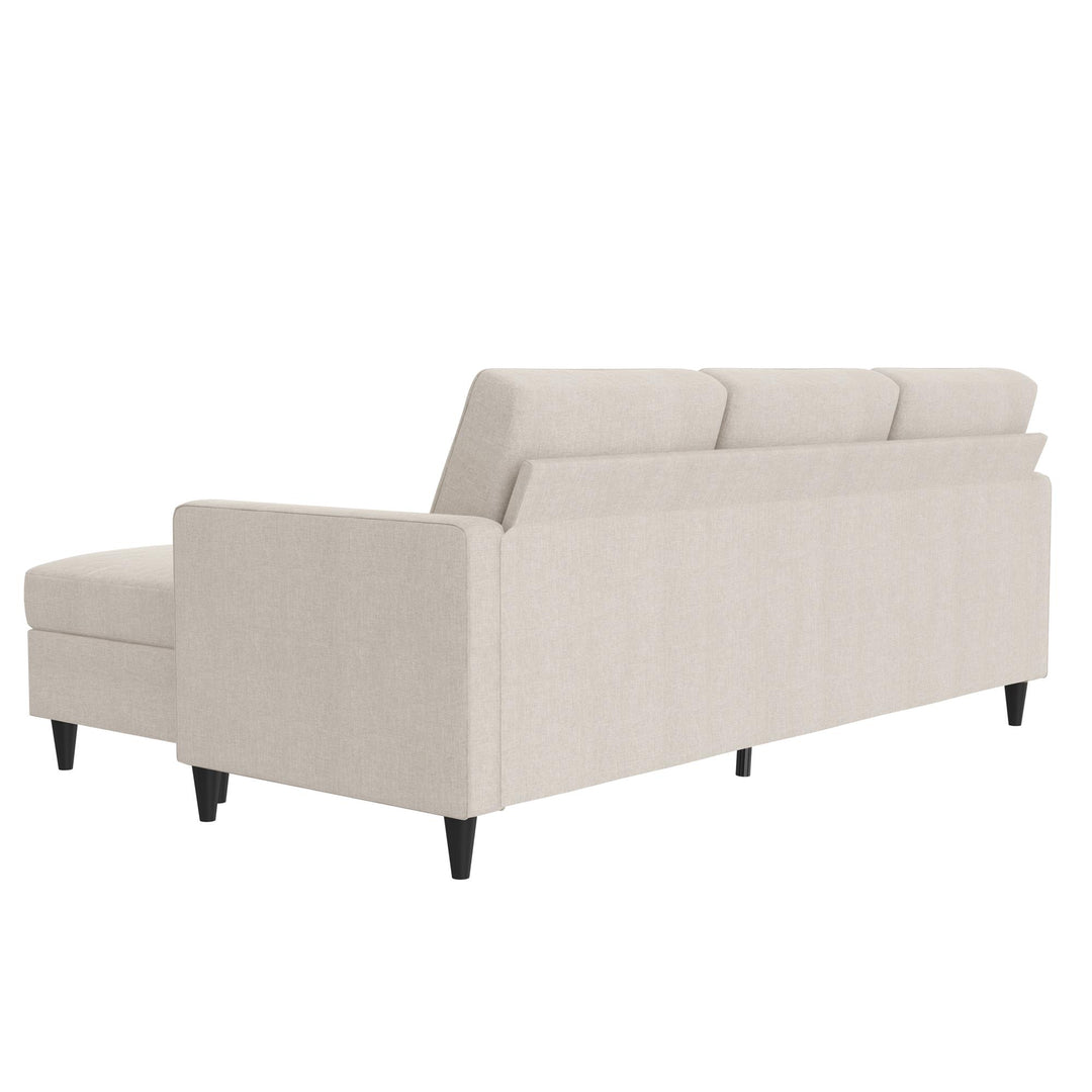 Coral Upholstered Reversible Sectional Sofa - Beige