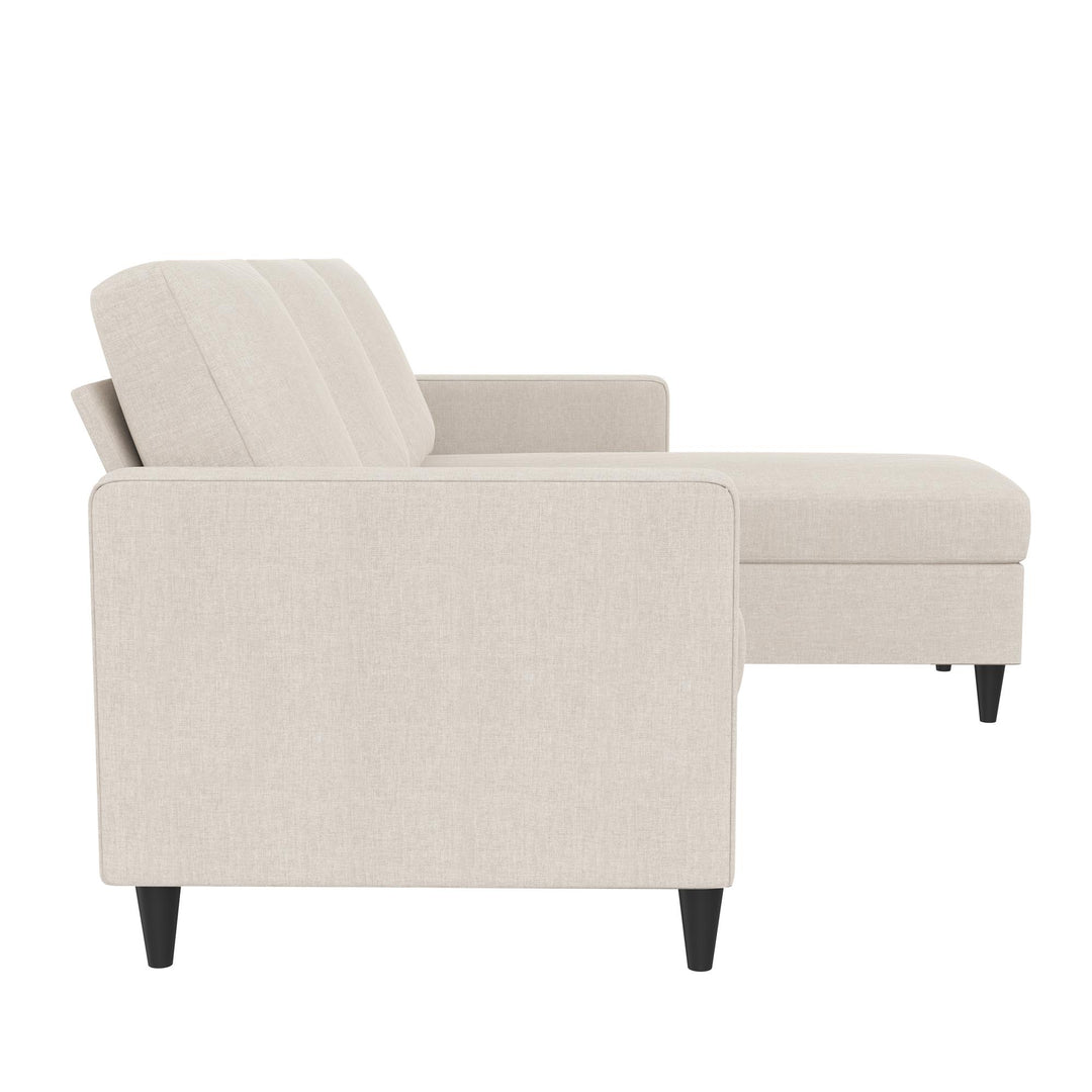 Coral Upholstered Reversible Sectional Sofa - Beige