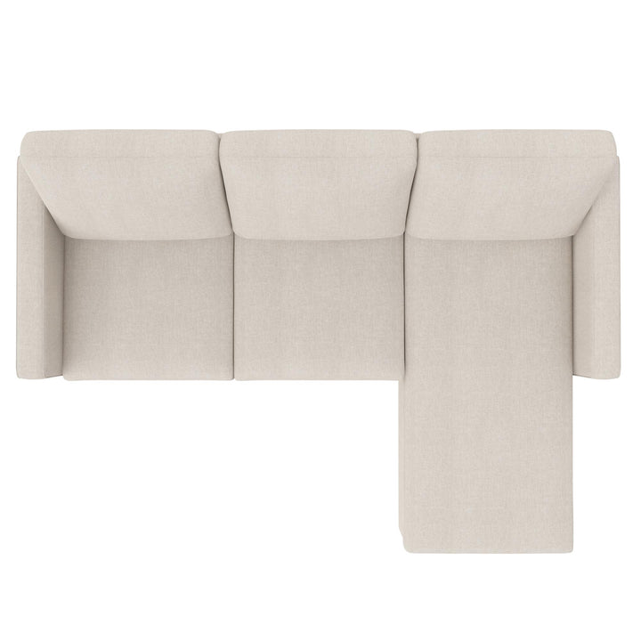 Coral Upholstered Reversible Sectional Sofa - Beige