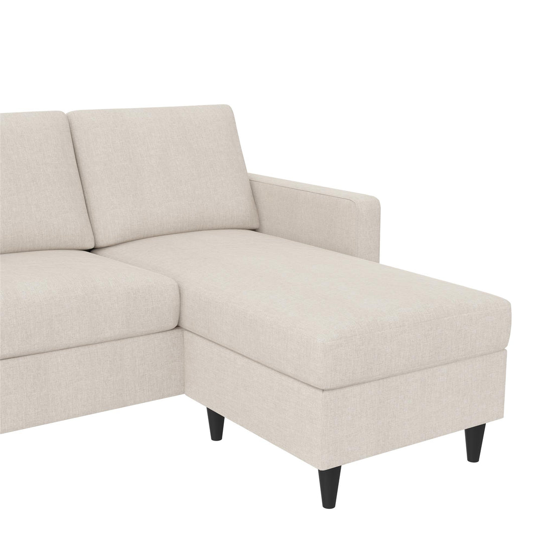 Coral Upholstered Reversible Sectional Sofa - Beige