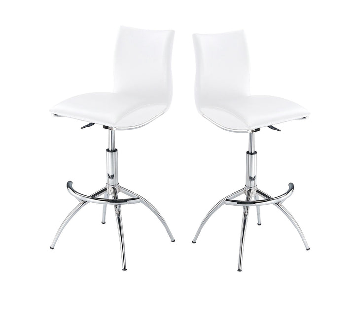Set of two height-adjustable stools Elisse design -  White