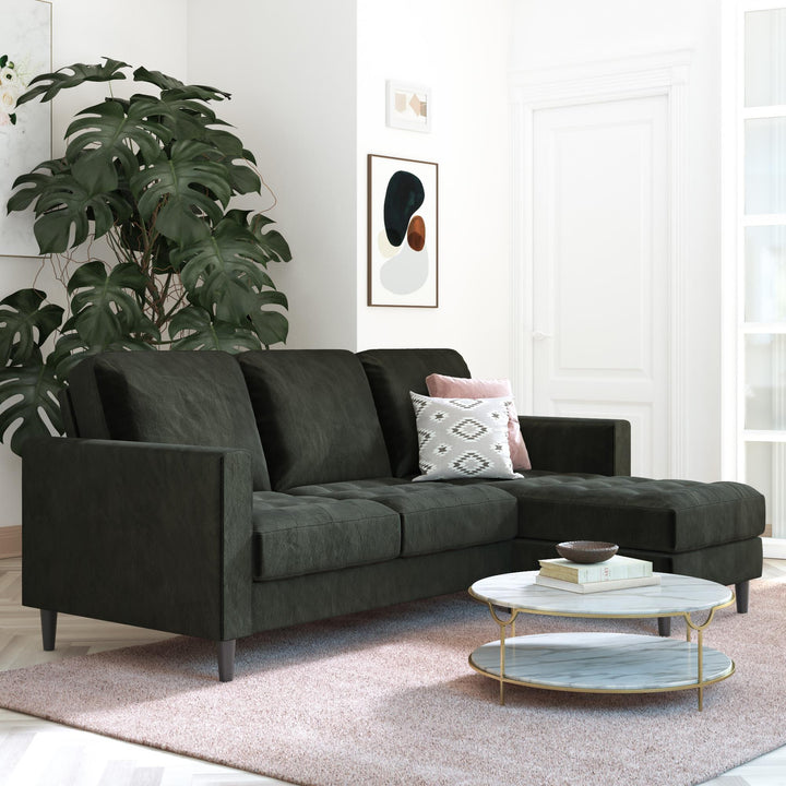 Strummer Reversible Sectional Sofa Couch - Black