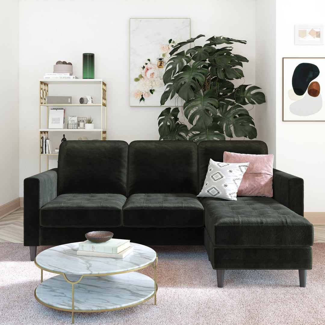Strummer Reversible Sectional Sofa Couch - Black