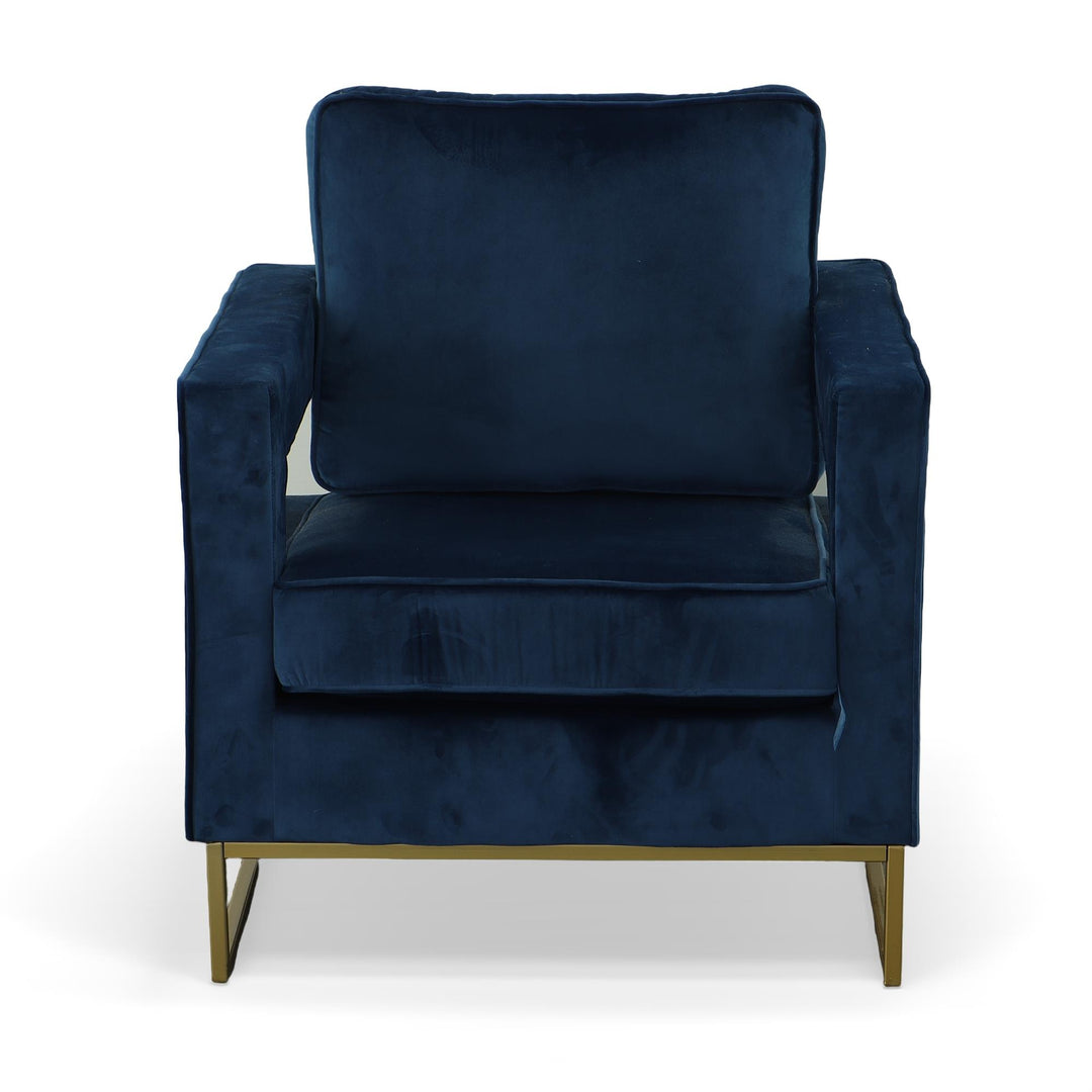 Lyssa Modern Velvet Upholstered Accent Chair - Blue