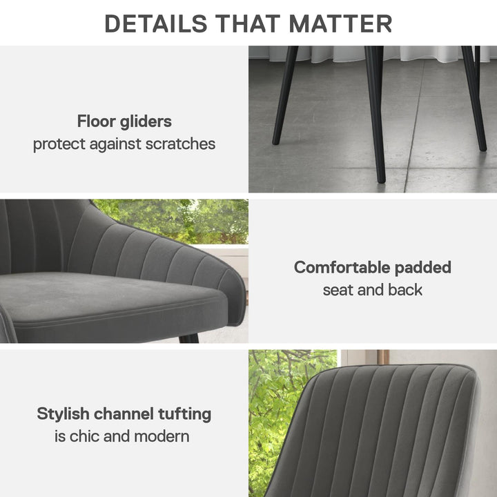 Modern dining room chairs in velvet -  Gray 