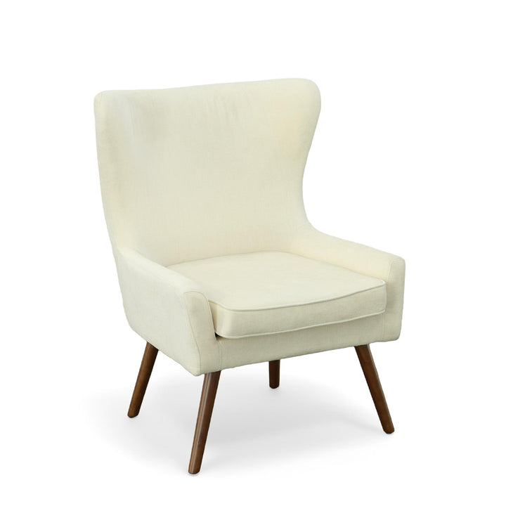 Modern design wingback chair - cream