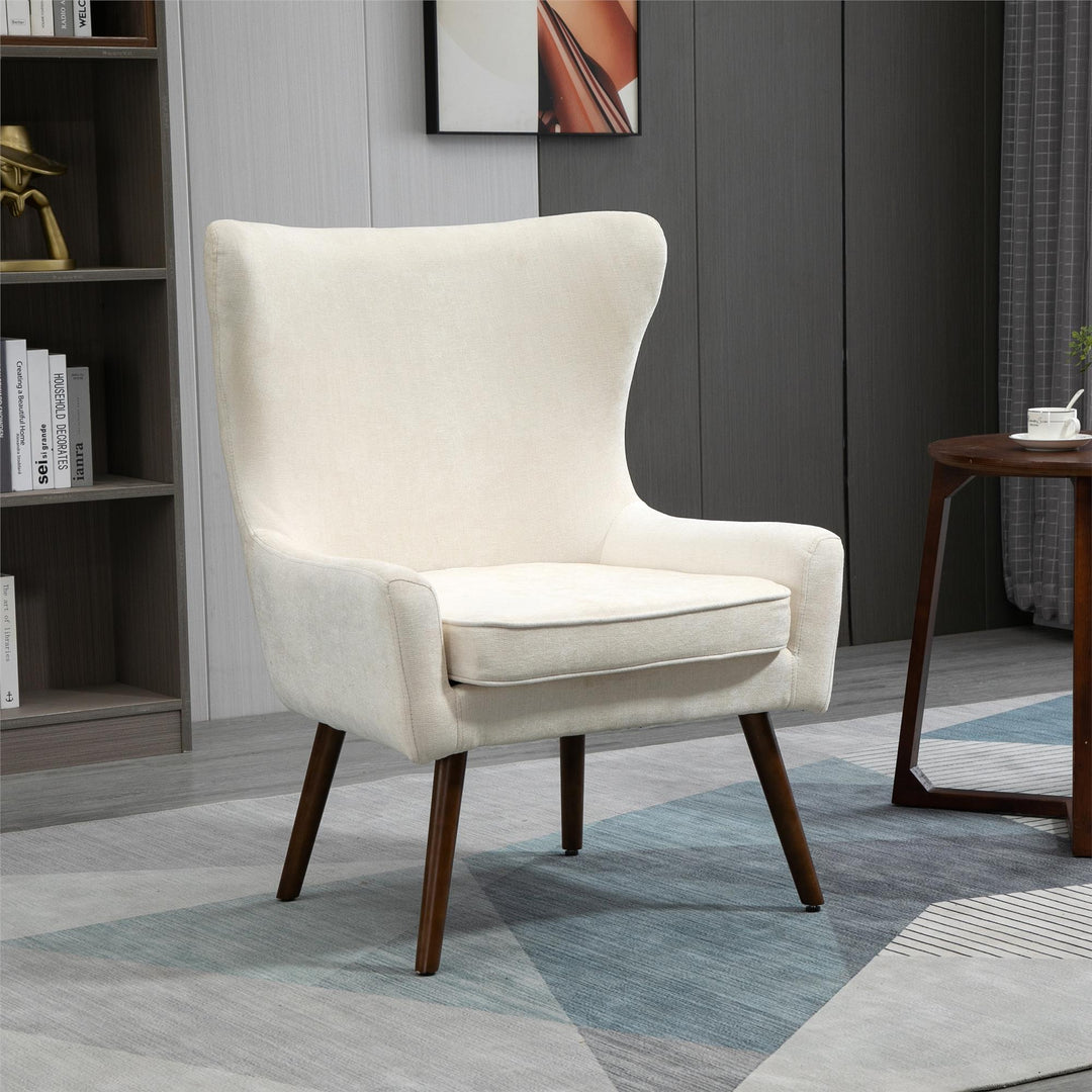Wingback upholstered chair - cream