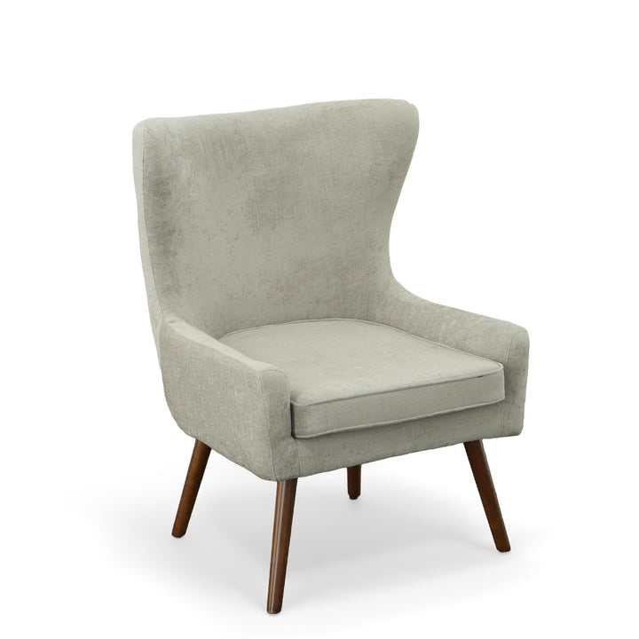 Modern design wingback chair - Grey velvet