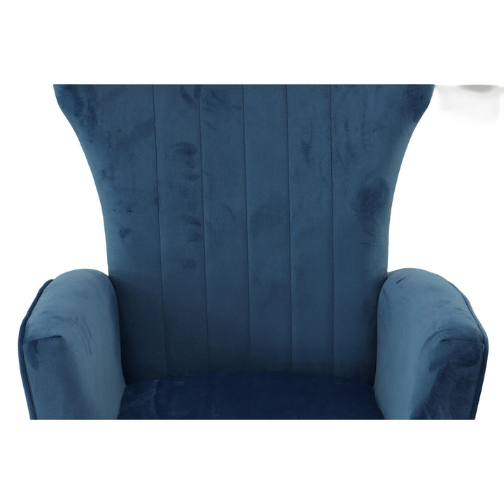 Wingback chair with gold legs - Blue
