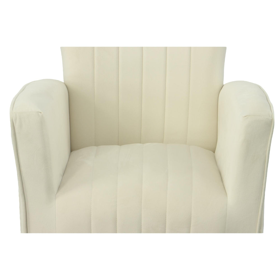 Wingback chair with gold legs - Cream