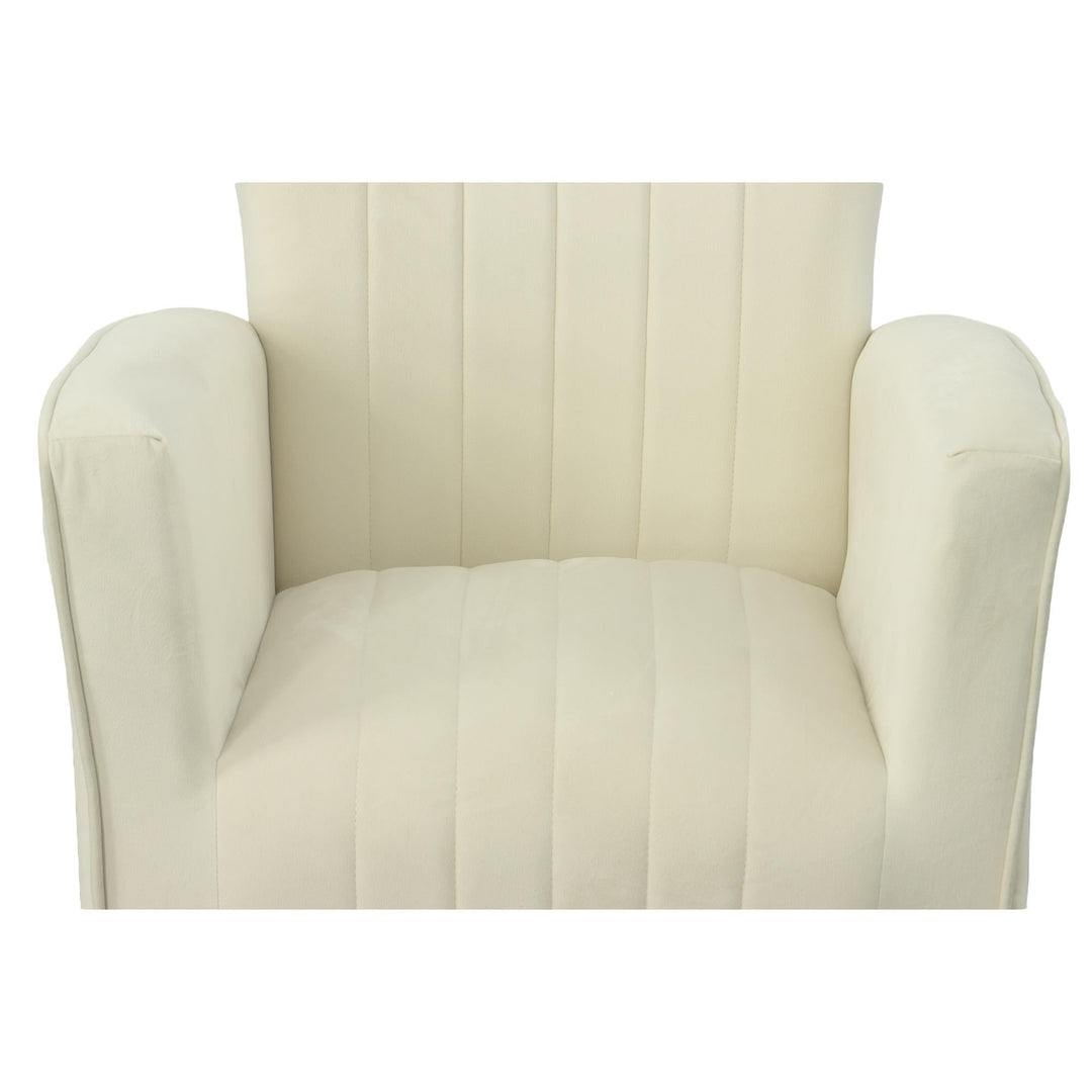 Wingback chair with gold legs - Cream