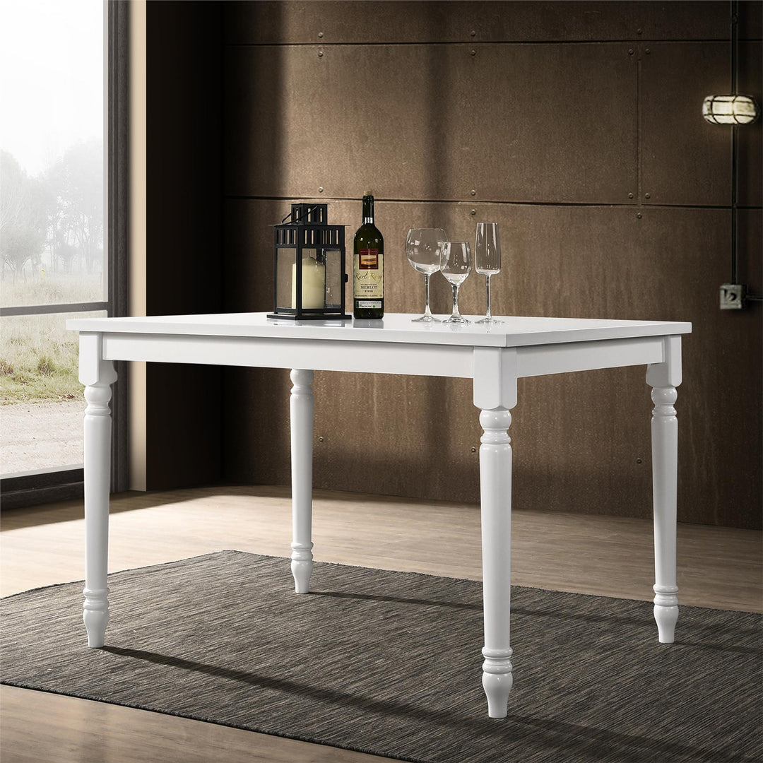Rectangular farmhouse dining table - White