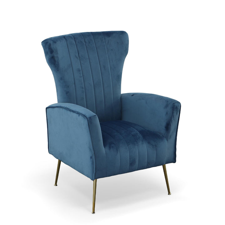  multi-function modern design wingback chair - Blue