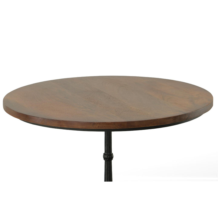 Round Rustic Bistro Table - Brown