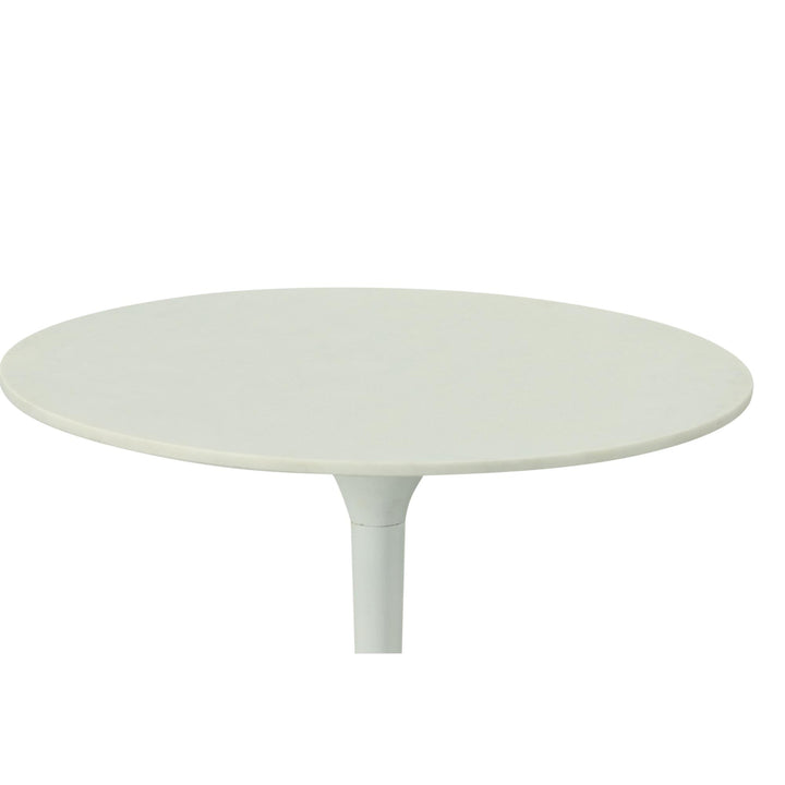 30-Inch Marble Top Dining Table - White