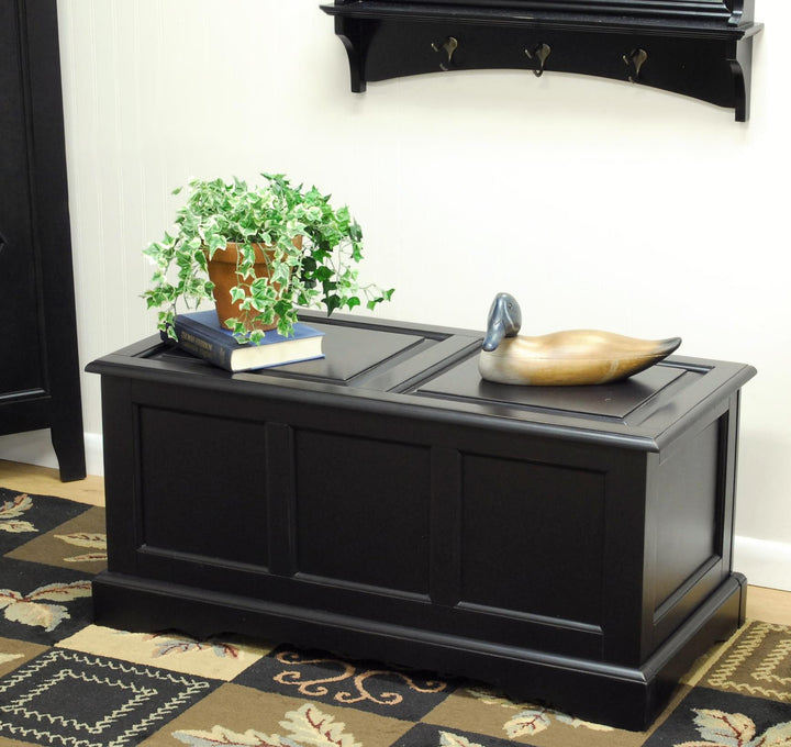 Hidden Storage Blanket Chest - Black