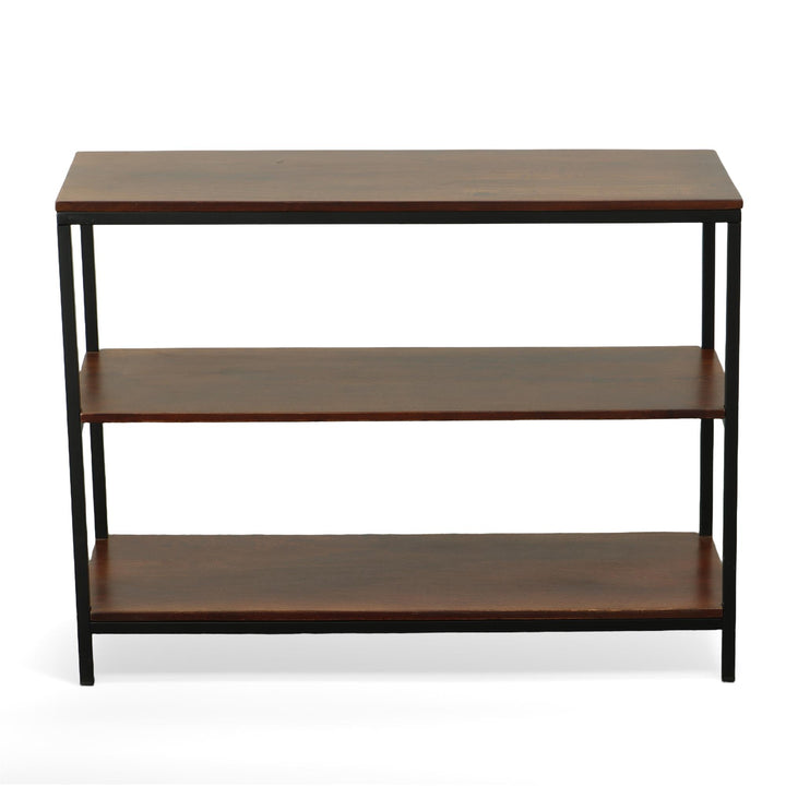 Raku Rectangle Console Table with Chestnut Finished Top - Brown