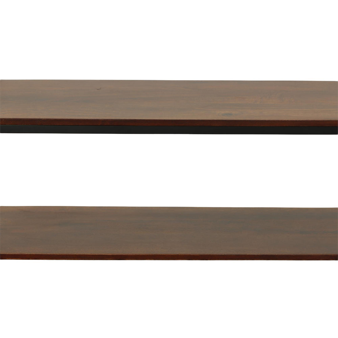 Rectangle console table with media storage - Brown