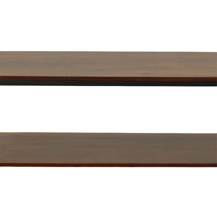 Rectangle console table with media storage - Brown