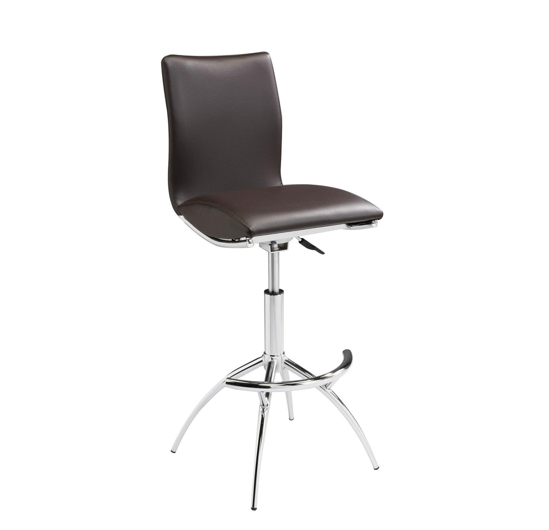Modern chrome base stools with adjustability Elisse -  Brown