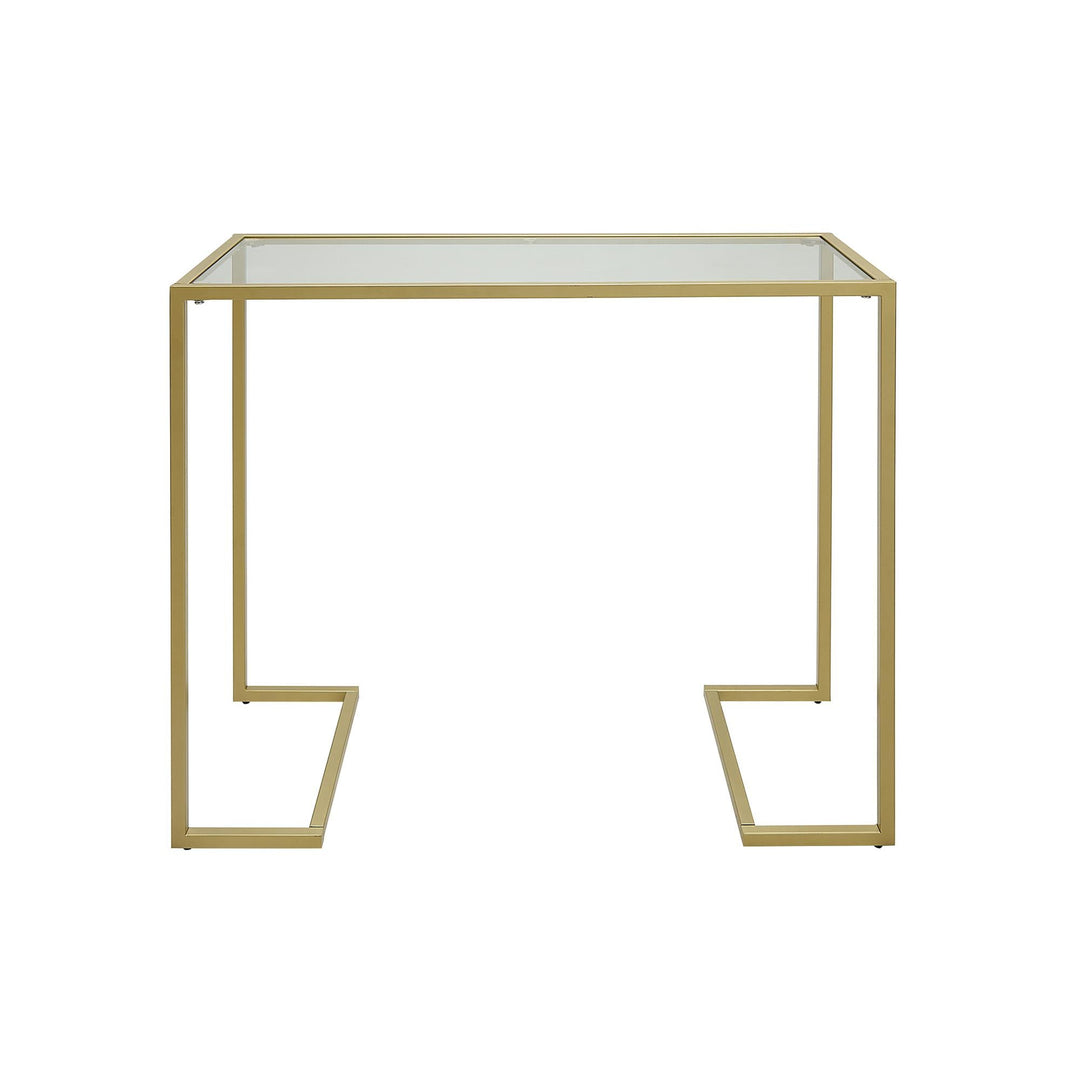 Solstice Glass Top Console Table - Gold