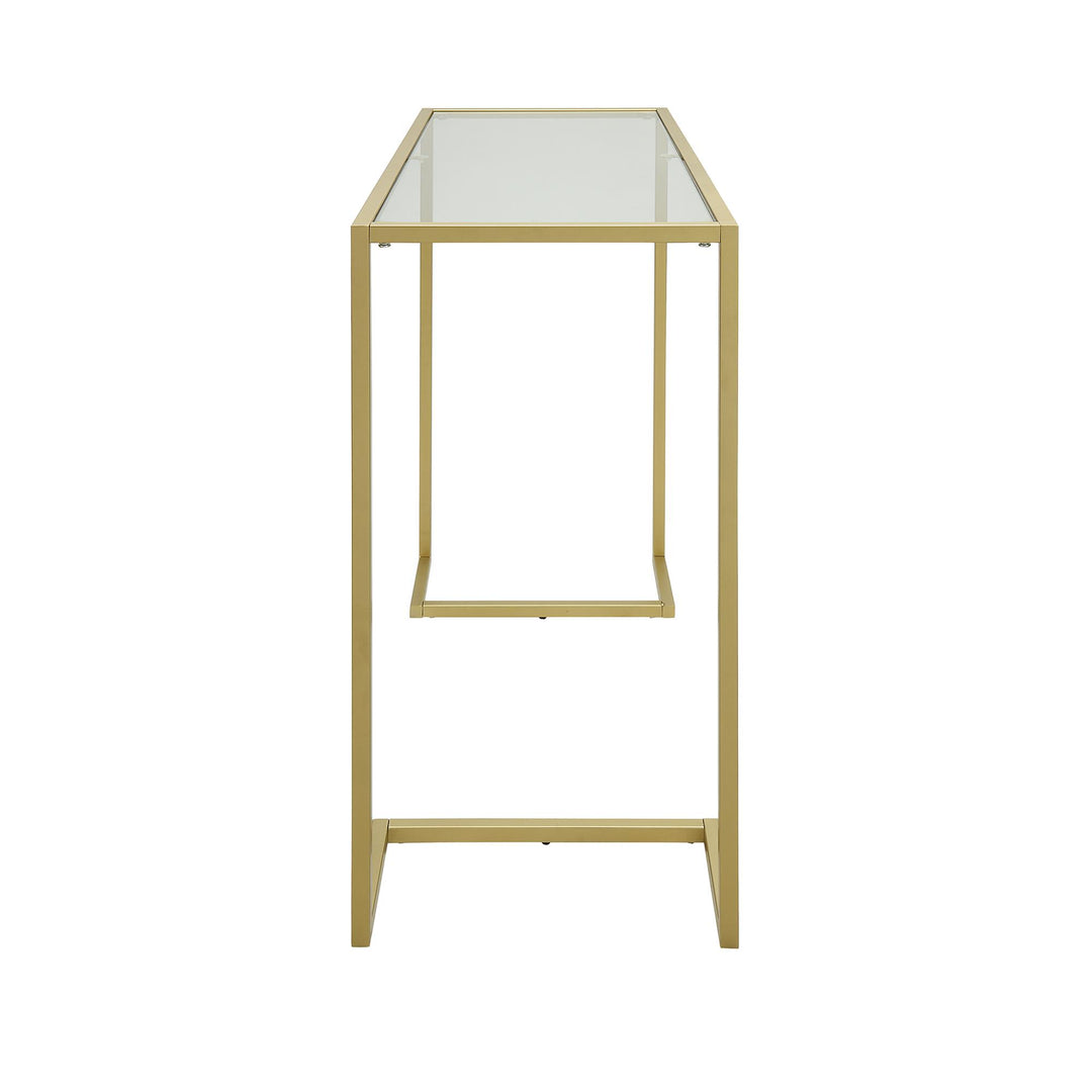 contemporary Glass Top Console Table - Gold