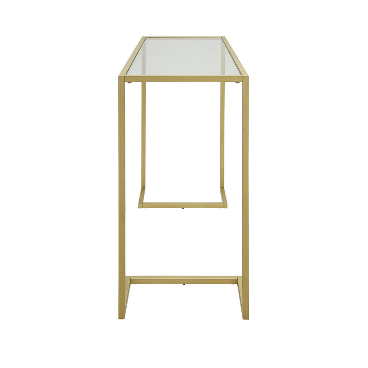 contemporary Glass Top Console Table - Gold