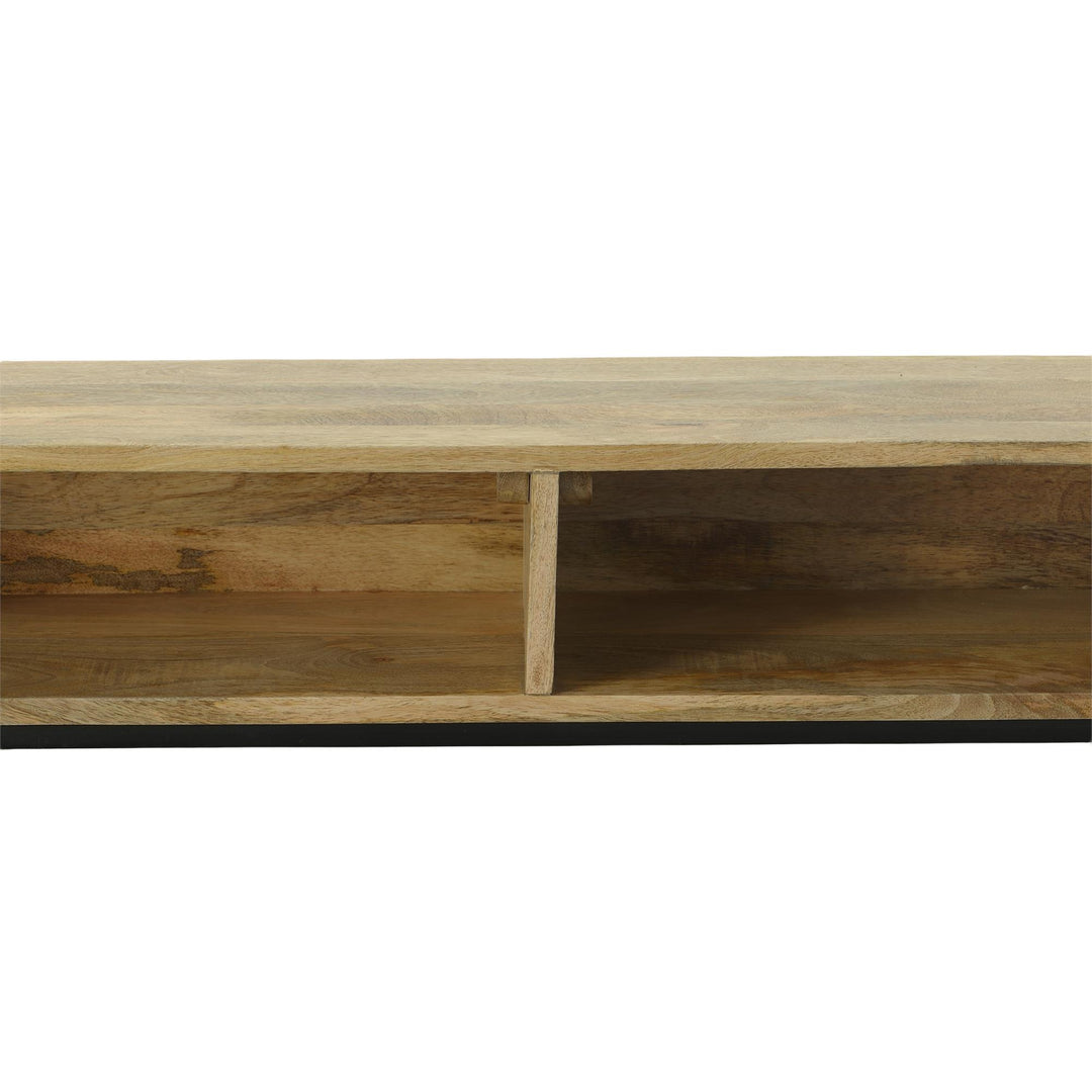 console table with cubbies and bottom shelf for entryway - Natural