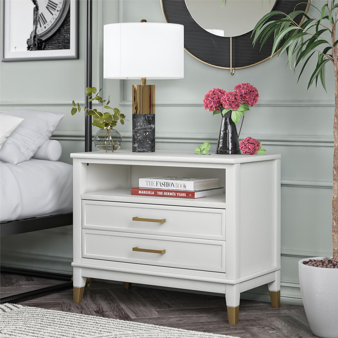 Westerleigh spacious bedside table -  White