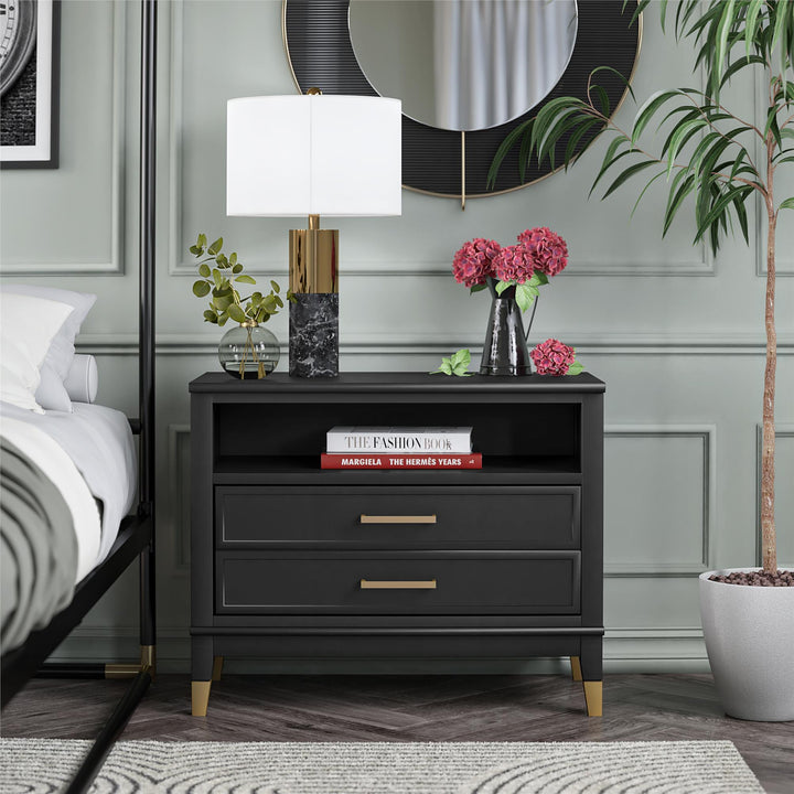 Westerleigh Wide Nightstand - Black