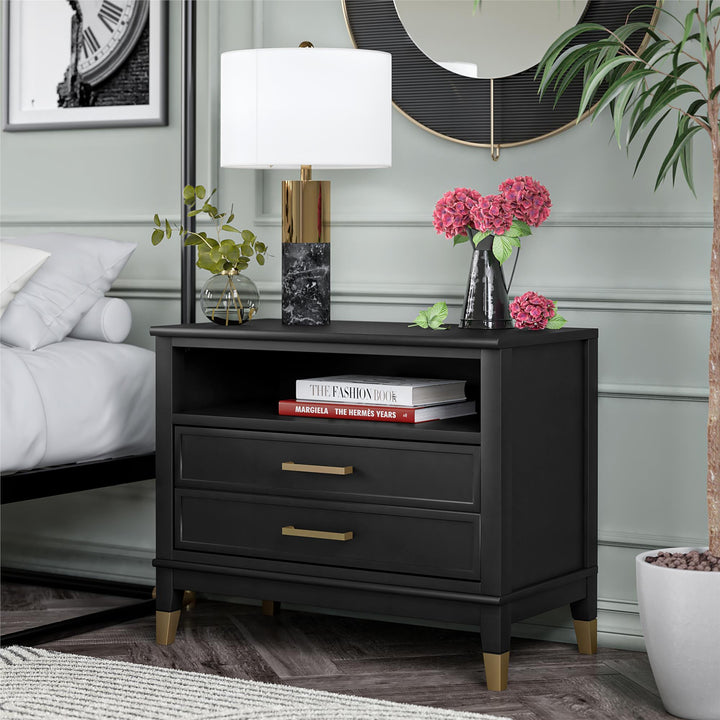 Westerleigh Wide Nightstand - Black