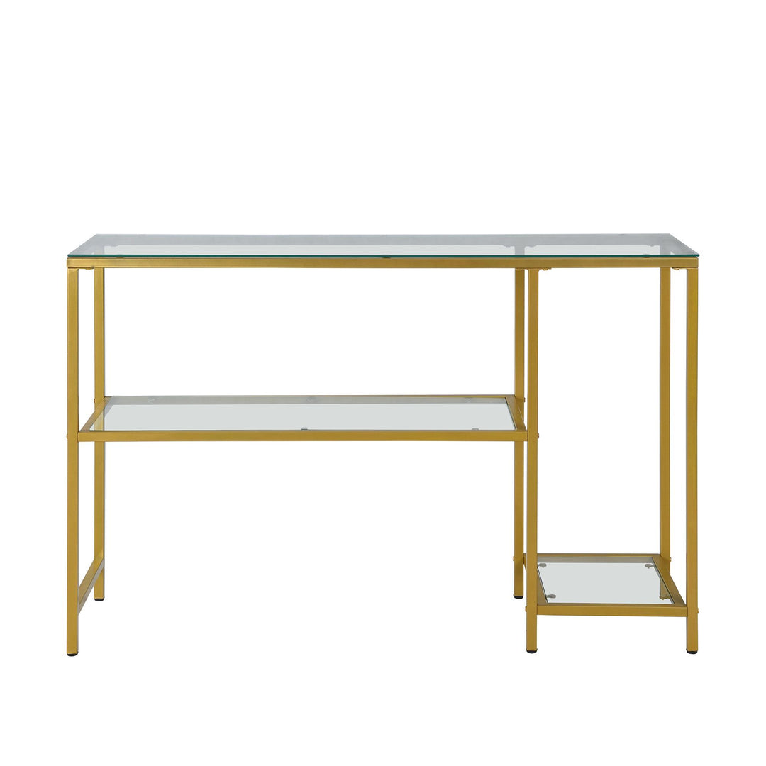 Safdie Console Table with Shelves - Gold