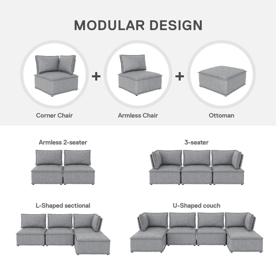 Darcy Corner Chair for Modular Sectional Sofa - Gray