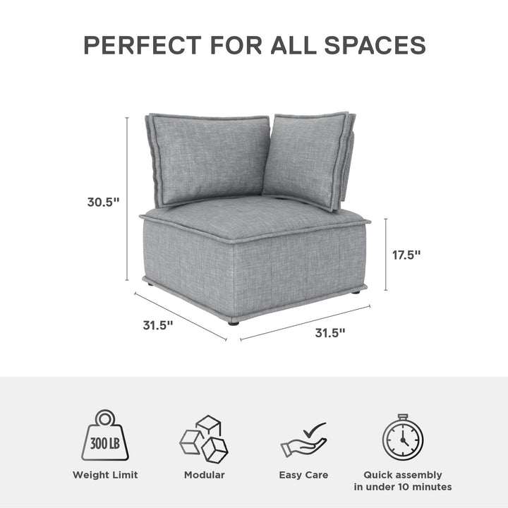 Darcy Corner Chair for Modular Sectional Sofa - Gray