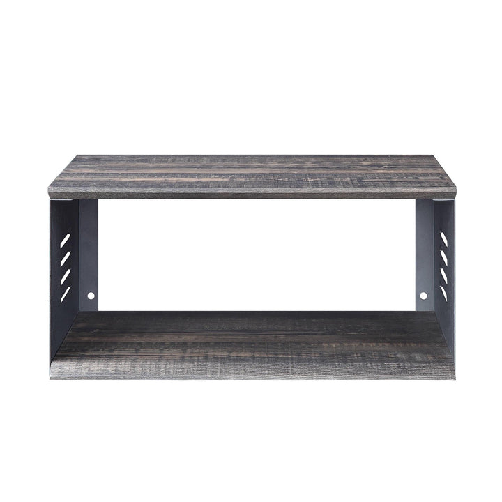Accent table with wall shelf and 3 stop wheels - Antique Gunmetal