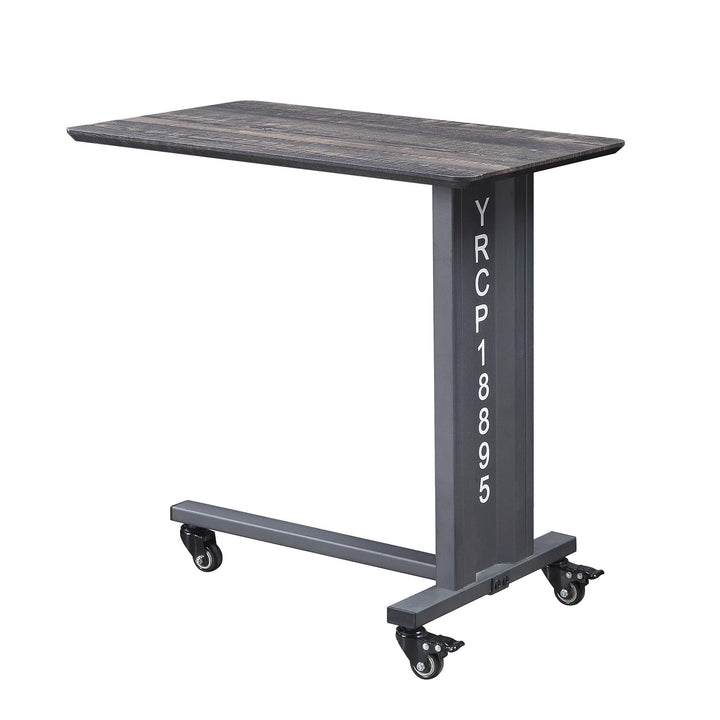 Modern accent table with wall shelf - Antique Gunmetal