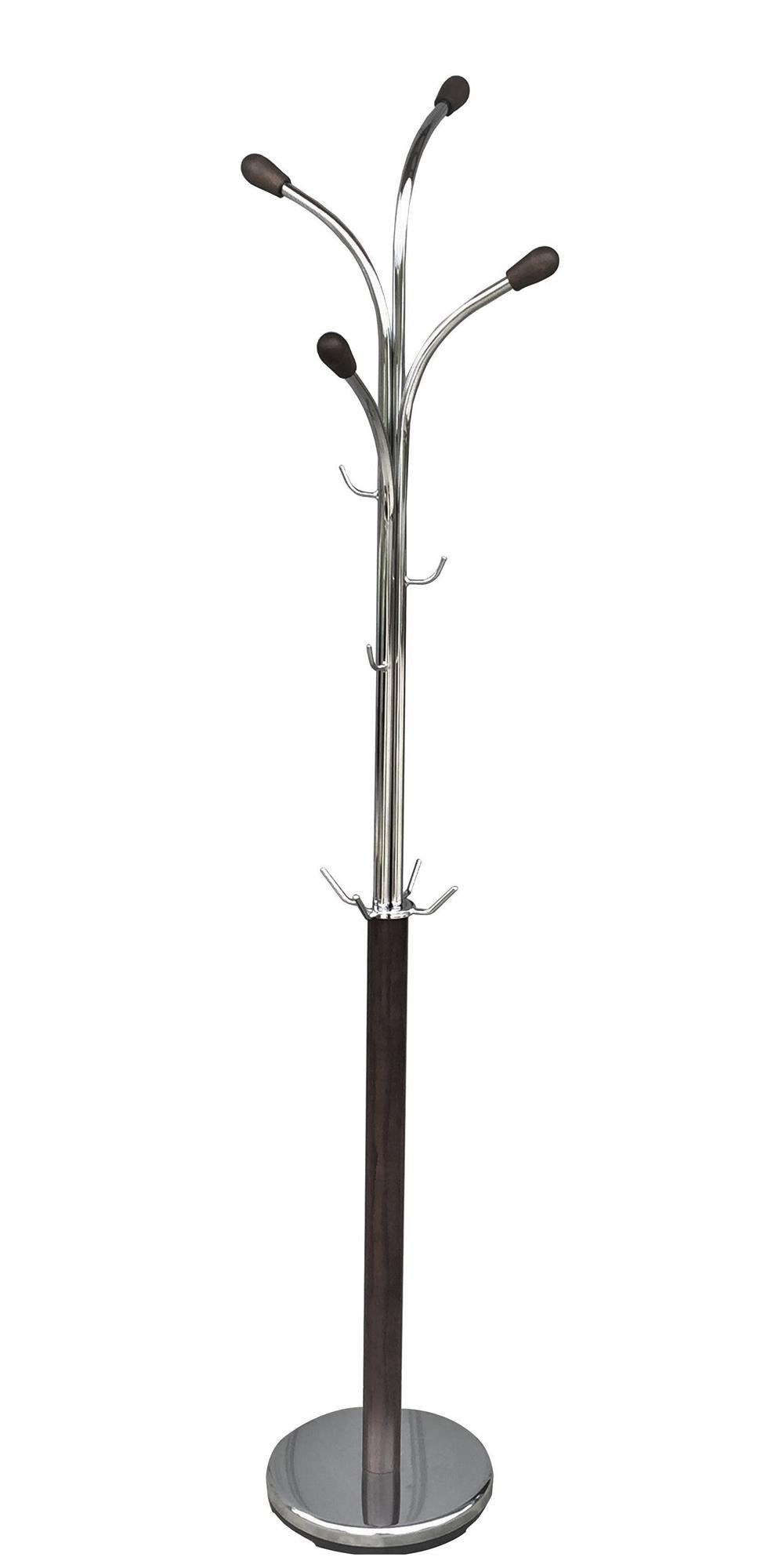 Lucy Coat Hanger with Chrome Base  -  Walnut